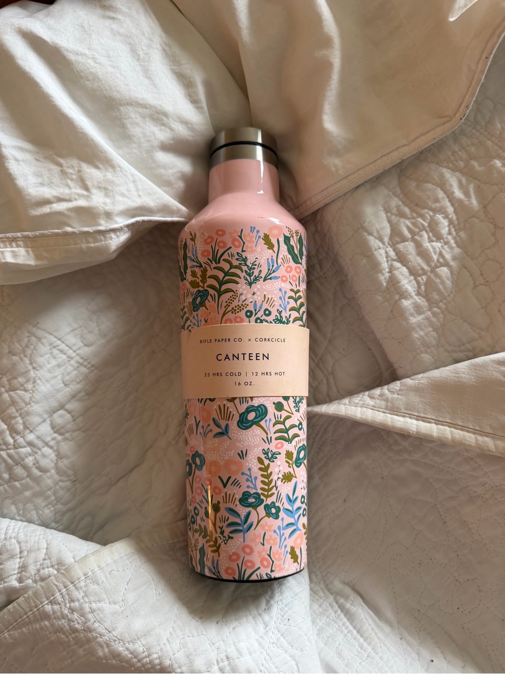 Corkcicle Pink Floral Canteen Bottle